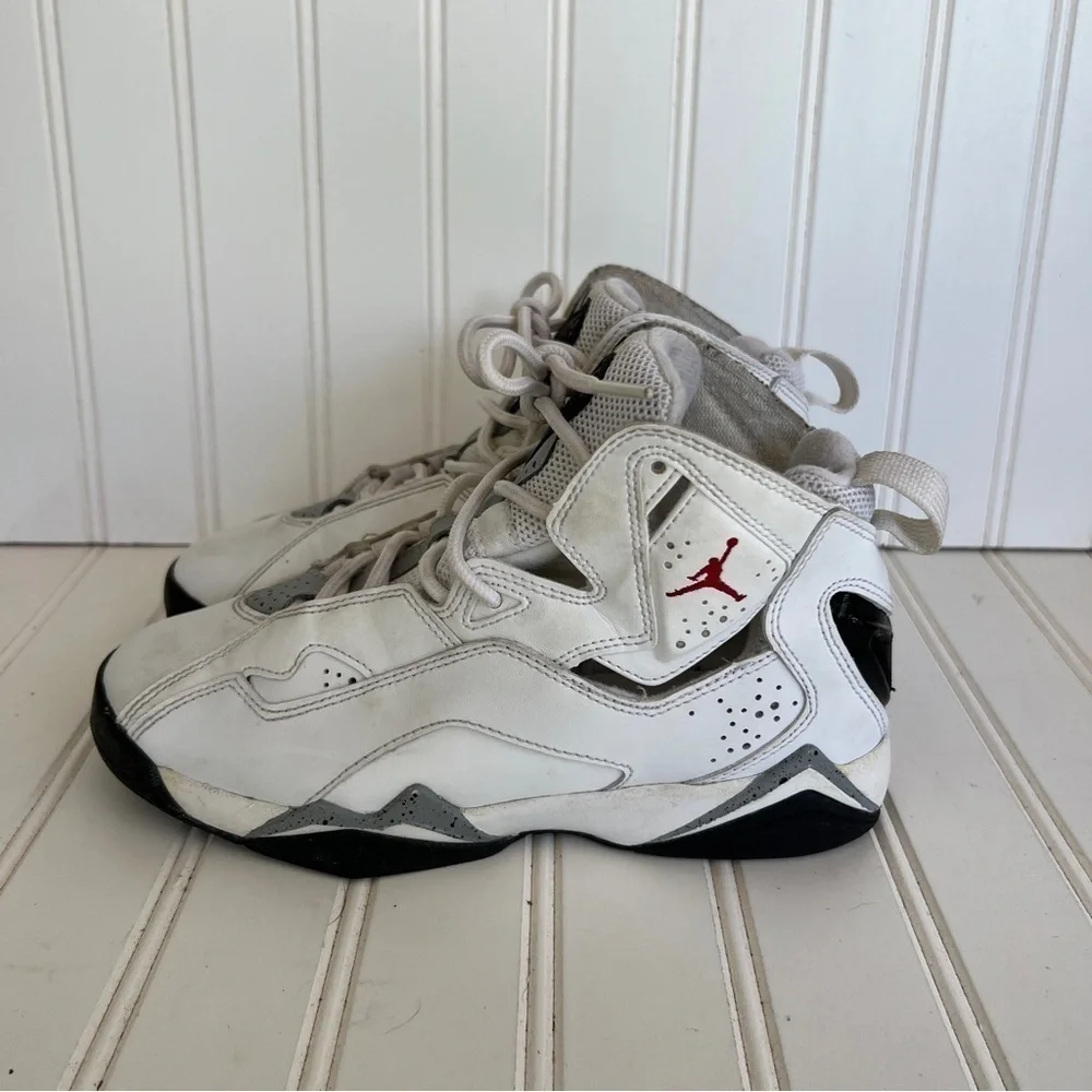 Nike Jordan Air True Flight Mid White Cement Basketball Sneakers Youth 4